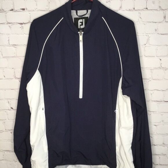 FootJoy Other - FootJoy FJ Men's Navy Blue 1/2 Zip Long Sleeve Golf Sport Windshirt Jacket Sz. L